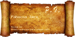 Pahocsa Imre névjegykártya