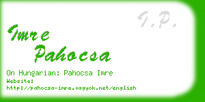 imre pahocsa business card